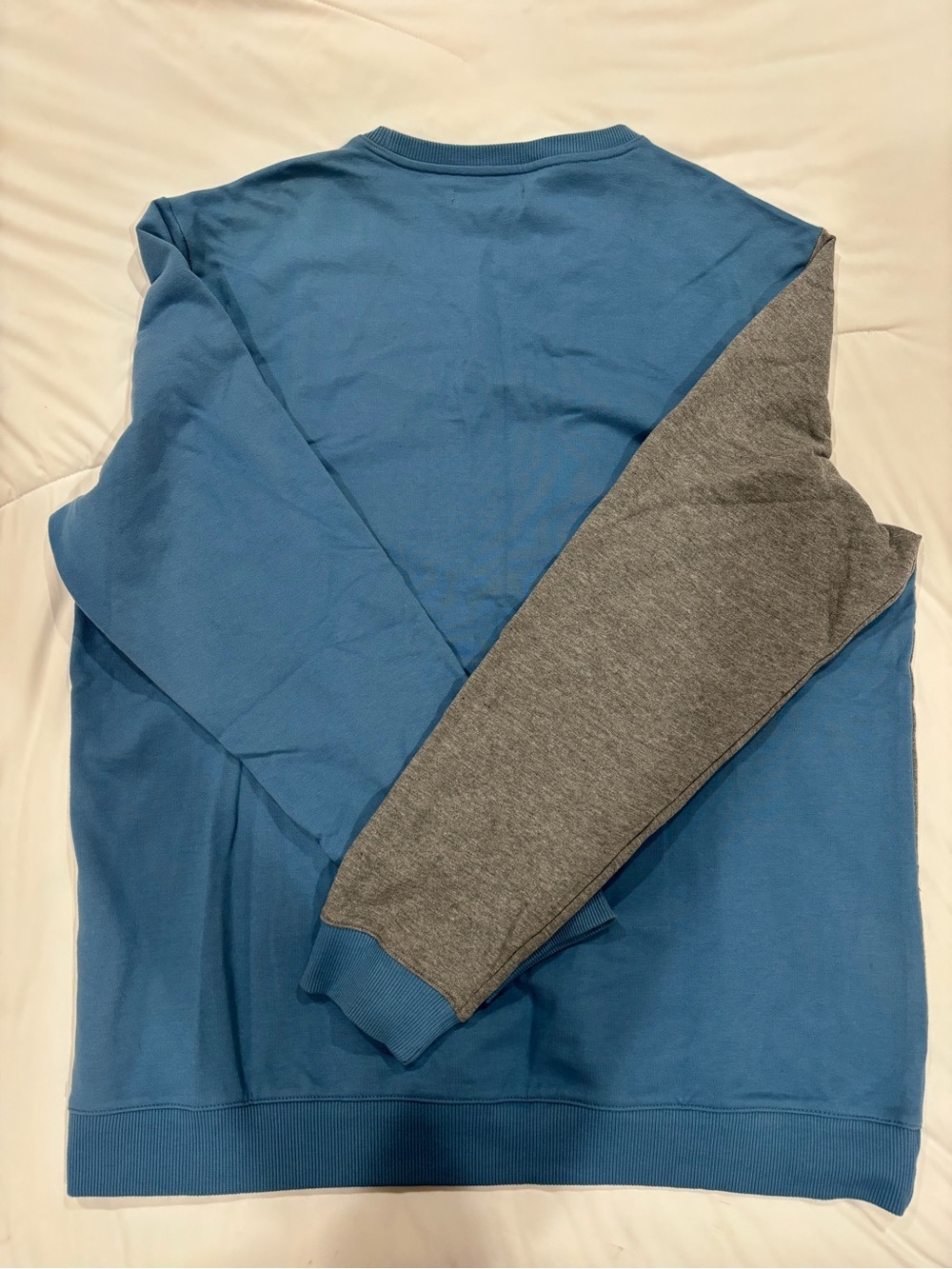 INC International Concepts Blue, Gray & Black Colorblock Crewneck Sweatshirt - Picture 2 of 3